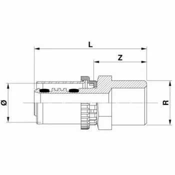 Raccordo diritto maschio ø20/2x1/2"M press. per multistrato FK9PMM122MP - A pressare per multistrato