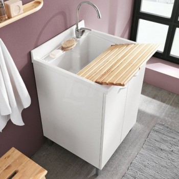 Prima, LAVATOIO DA LAVANDERIA lavanderia con asse di pino di Svezia, dim. 60x60 cm 7003PRIMAL - Mobili per lavatoi