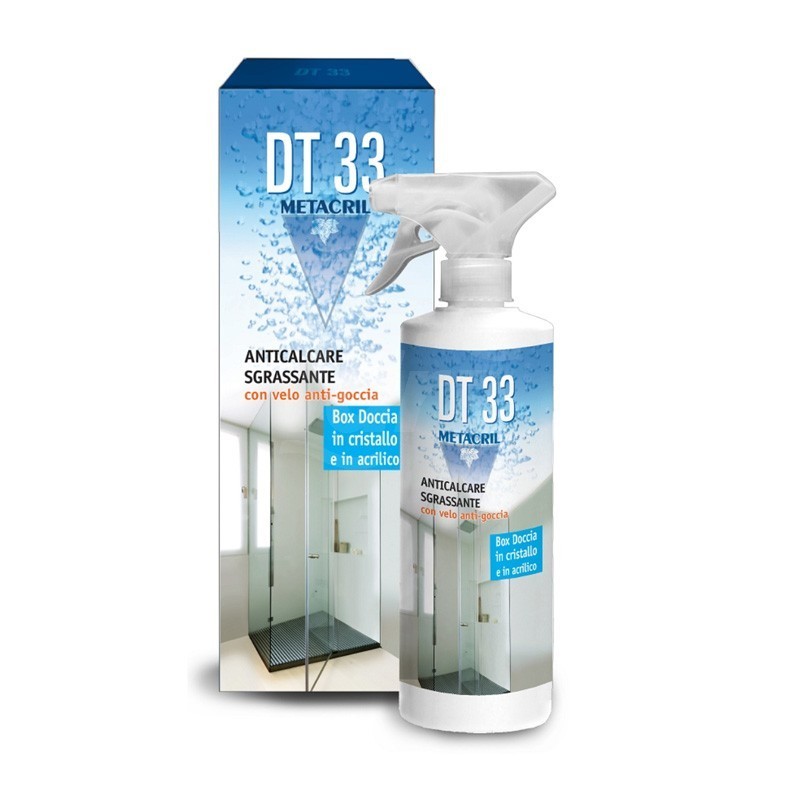 Detergente antigoccia DT33 Box d. 500ml per pulizia box doccia, con azione protettiva e anticalcare 07000512 - Materiali di c...