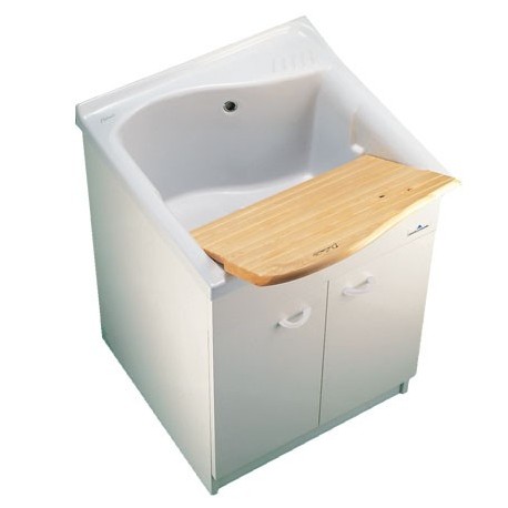 LAGO mobile sottolavatoio da lavanderia con asse 75x61cm bianco (SOLO MOBILE) J306000