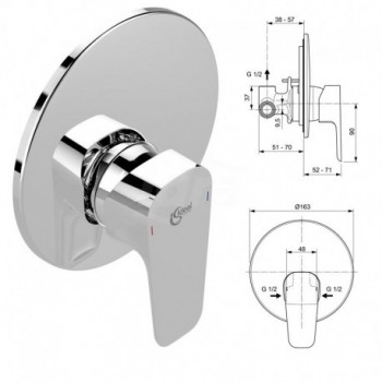 CERAPLAN III Miscelatore rubinetto monocomando per incasso doccia cromato A6382AA - Gruppi per docce