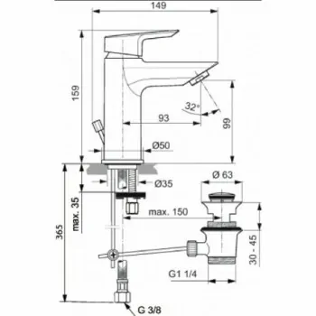 CERAMIX Miscelatore rubinetto monocomando lavabo cromato A6542AA - Per lavabi