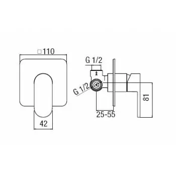UP Miscelatore rubinetto monocomando incasso doccia CR UP94108CR - Gruppi per docce