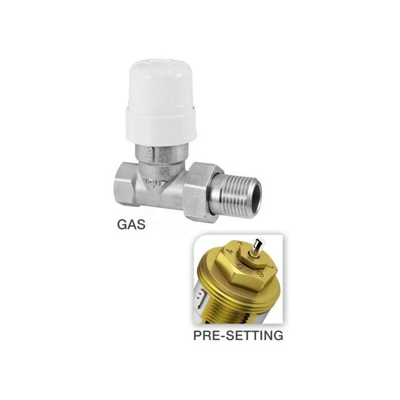 Valvola termostatizzabile con pre-regolazione diritta per tubo ferro ø1/2" 26410490 - Per corpi scaldanti