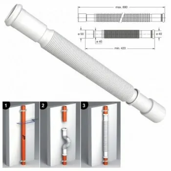 MAGIKONE tubo flessibile ed estensibile, attacco bicchierato 9380FM50B0 - Accessori in plastica