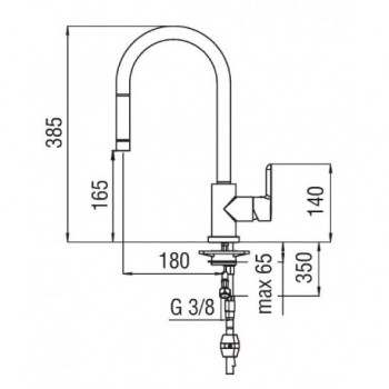 ABC Miscelatore rubinetto monocomando lavello + Doccetta estraibile 1G cr AB87137/1CR - Per lavelli