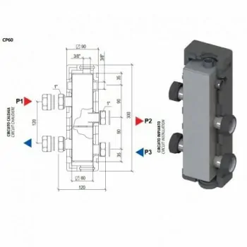 Separatore idraulico CP60 DN20+ISOLAM.ED1 49017055 - Collettori di distribuzione