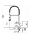 ABC Miscelatore rubinetto monocomando lavello + Doccetta orientabile 2G cr AB87300/3CR - Per lavelli