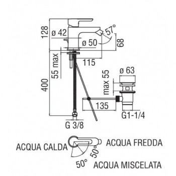 ABC Miscelatore rubinetto monocomando bidet ECO cr ABE87119/1CR - Per bidet