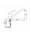HERA Miscelatore rubinetto monocomando lavello H.155mm cr HE24113/1CR - Per lavelli