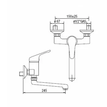 HERA Miscelatore rubinetto monocomando lavello PAR. cr HE24115CR - Per lavelli