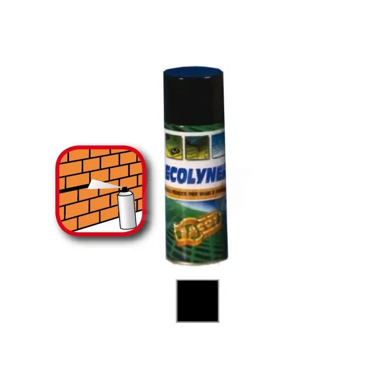 ECOLYNERVernice spray a rapida essiccazione per tracciatura su muri e pavimenti. Bombola spray 400 ml, colore nero ECOLYNE400...