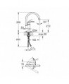 Eurosmart New Miscelatore rubinetto Monocomando Lavello, bocca alta, raggio di rotazione 0°/150°/360°, GROHE StarLight finitu...
