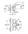 Grohe Eurostyle New Miscelatore rubinetto monocomando per doccia finitura cromo 33590003 - Gruppi per docce