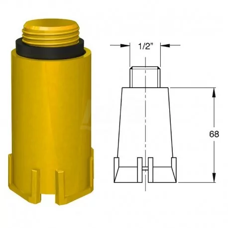 Tappo collettore giallo per gas filetto 1/2" 9888PP12B3