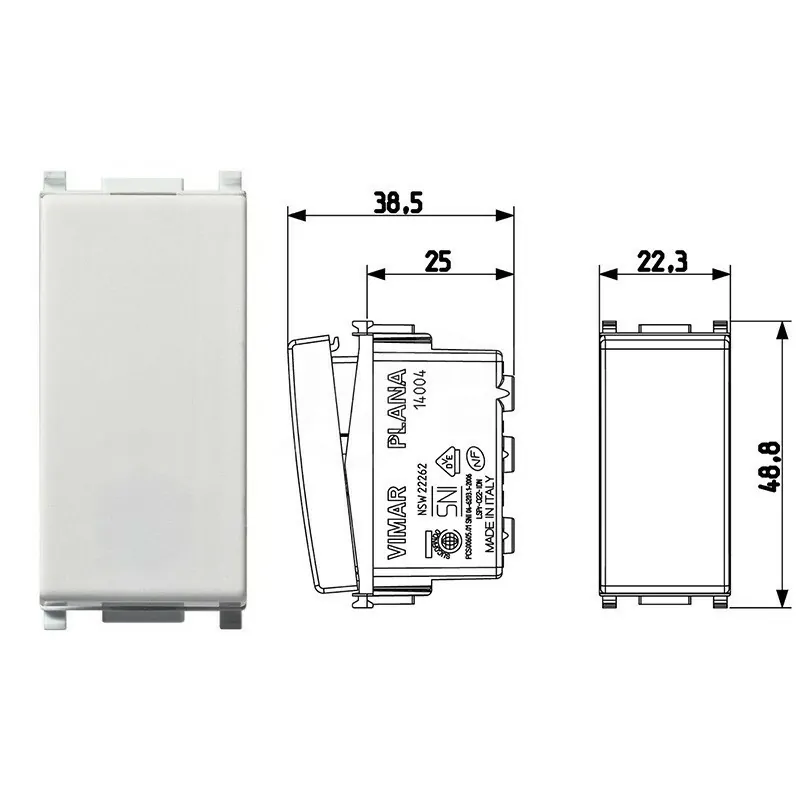 Deviatore 1P 10AX bianco VIW14004 - Materiale Elettrico