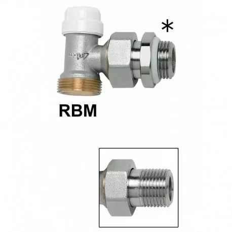 564 - Detentore di regolazione ad angolo per tubo rame o polietilene, attacco standard rbm, serie "jet-line", misura 1/2" RFS 05640400