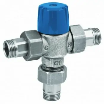 Miscelatore rubinetto termostatico TEE ø1/2" mm per impianti sanitari 21330400 - Regolazione a punto fisso