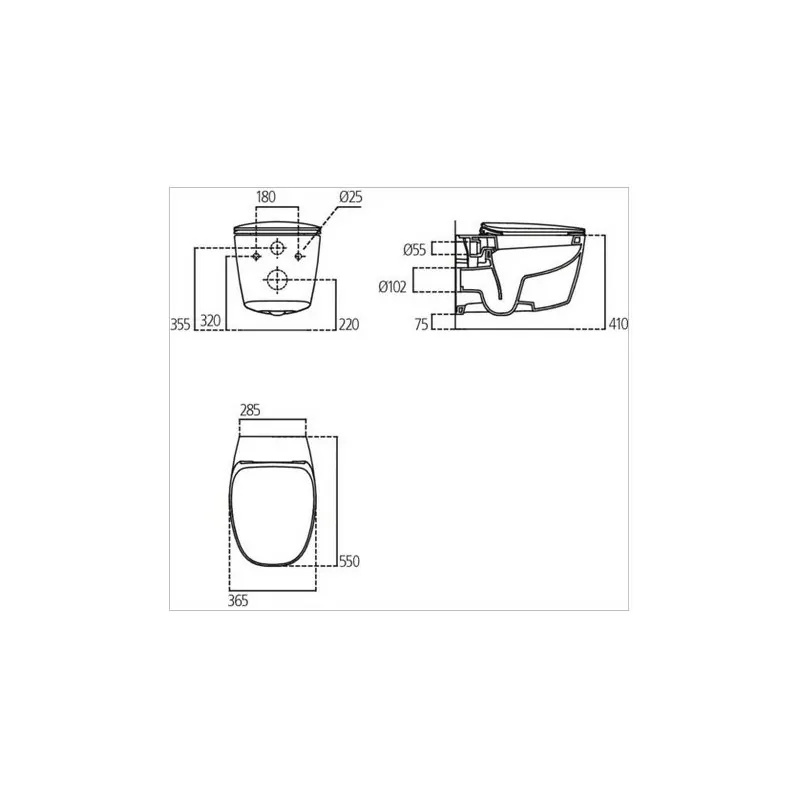 DEA wc sospeso + Aquablade + sedile slim a chiusura rallentata bianco europa T348801 - Vasi WC