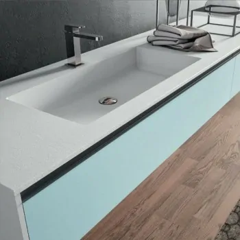 Composizione mobile per il bagno finitura azzurra Sistema 7 CMPPLANO7 - Mobili Bagno