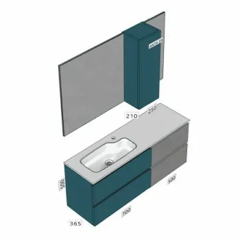 Composizione mobile sospeso per il bagno Sistema 18 CMPPLANO18 - Mobili Bagno