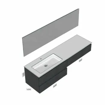 Composizione mobile bagno con cassetti Sistema 10 CMPPLANO10 - Mobili Bagno