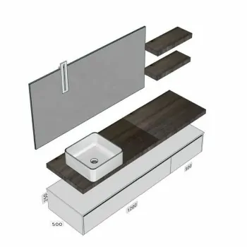 Composizione mobile per il bagno con cassetti Sistema 2 CMPPLANO2 - Mobili Bagno