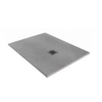 Forma Standard Piatto doccia in resina cm. 80 x 100 h 3 rettangolare, colore cemento 5FRB2N0_00003 - Piatti doccia