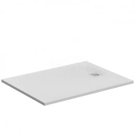 ULTRA FLAT S piatto doccia rettangolare ultrasottile Ideal Solid 100 x 90 cm, finitura opaca effetto pietra, bianco K8220FR