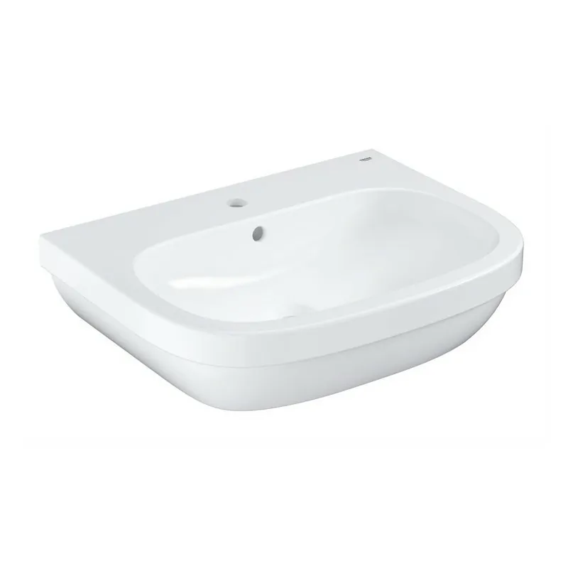 Euro Ceramic lavabo 65 cm monoforo con troppopieno, bianco 39323000 - Lavabi e colonne