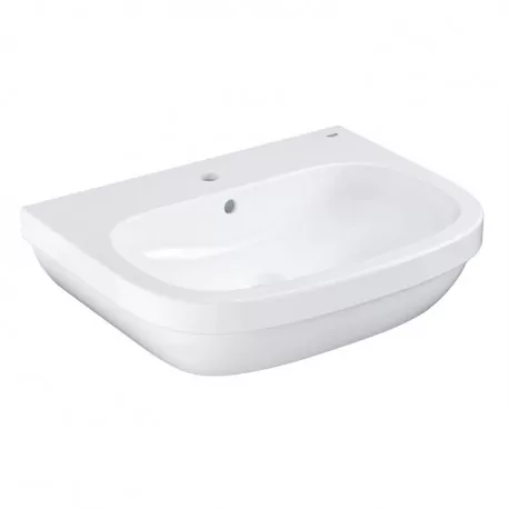 Euro Ceramic lavabo 65 cm monoforo con troppopieno, bianco 39323000