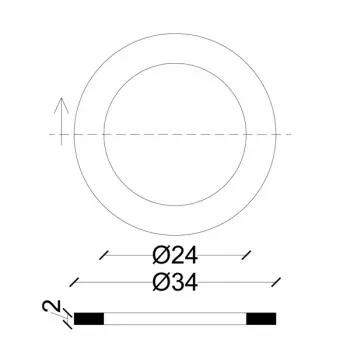 Guarnizioni per Bocchettoni 3/4" esenti amianto SPS. mm.2 102200AV3/4" - Guarnizioni / O-Ring
