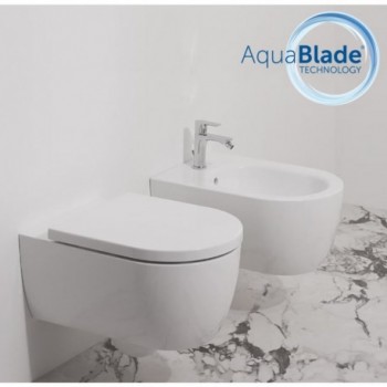 Ideal Standard Blend Curve sanitari sospesi: vaso wc AquaBlade, bidet e coprivaso rallentato T374901+T375001+T376001 - Bidet