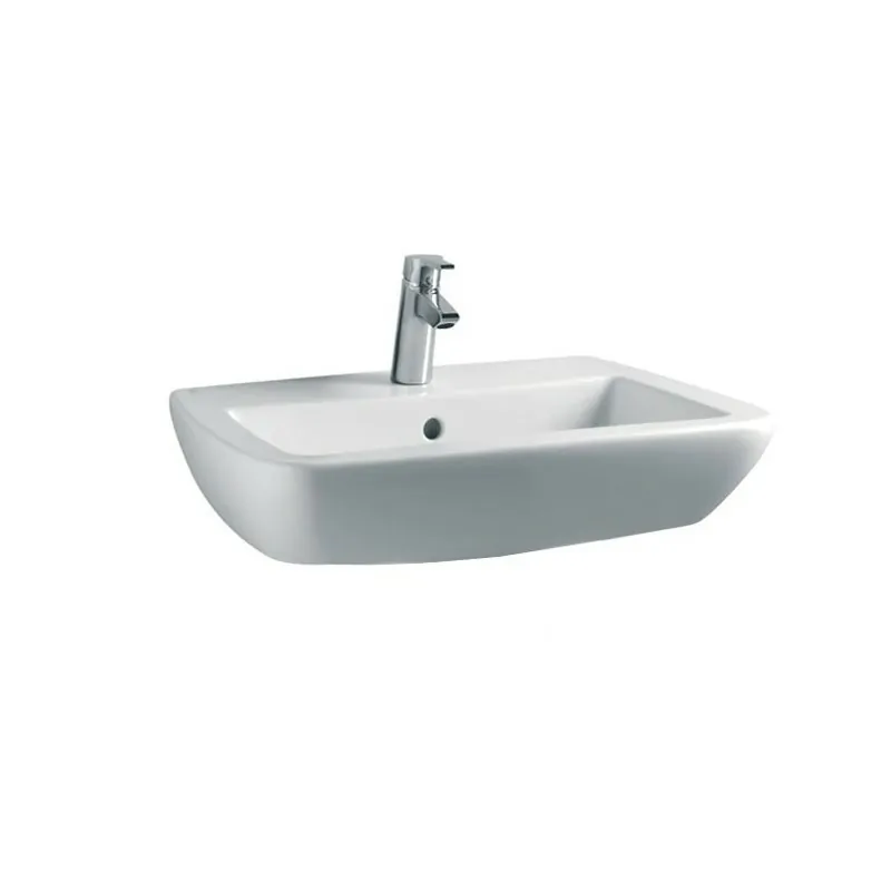 21 lavabo con foro CENTR. 60x52 bianco europa T015301 - Lavabi e colonne