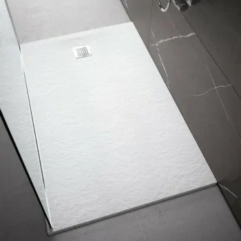 ULTRA FLAT S piatto doccia rettangolare ultrasottile Ideal Solid 100 x 70 cm, finitura opaca effetto pietra, bianco K8218FR -...