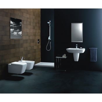 21 lavabo con foro centrale 68x52 bianco europa T015401 - Lavabi e colonne