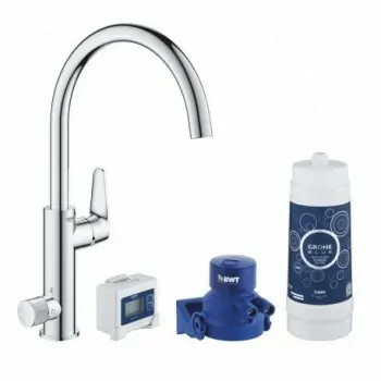 Grohe BLUE PURE BAUCURVE Miscelatore rubinetto monocomando per lavello con sistema filtrante dell’acqua finitura cromo lucido...