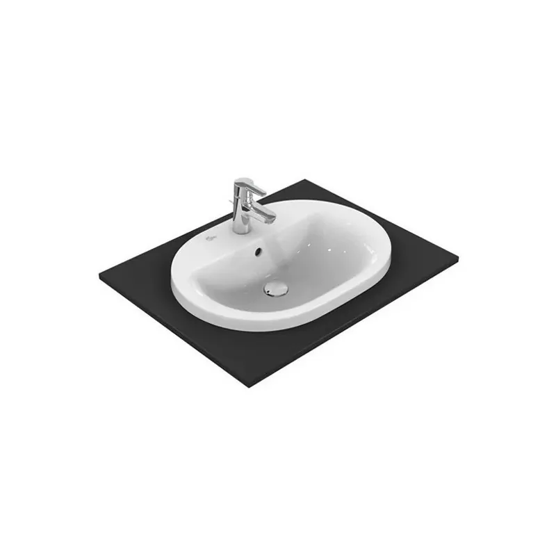 Ideal Standard CONNECT lavabo ovale da incasso soprapiano 48 cm, monoforo, con troppopieno, colore bianco E503801 - Lavabi e ...