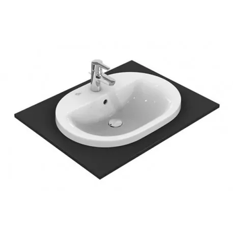 Ideal Standard CONNECT lavabo ovale da incasso soprapiano 48 cm, monoforo, con troppopieno, colore bianco E503801