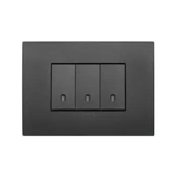 Placca classica 3 moduli colore nero vimar arkè VIW19653.71 - Materiale Elettrico