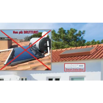 Pannello Solare Termico PLEION EGO 180 RED SMART SOLAR BOX 175lt a Circolazione Naturale con Bollitore Integrato per Tetto Pi...