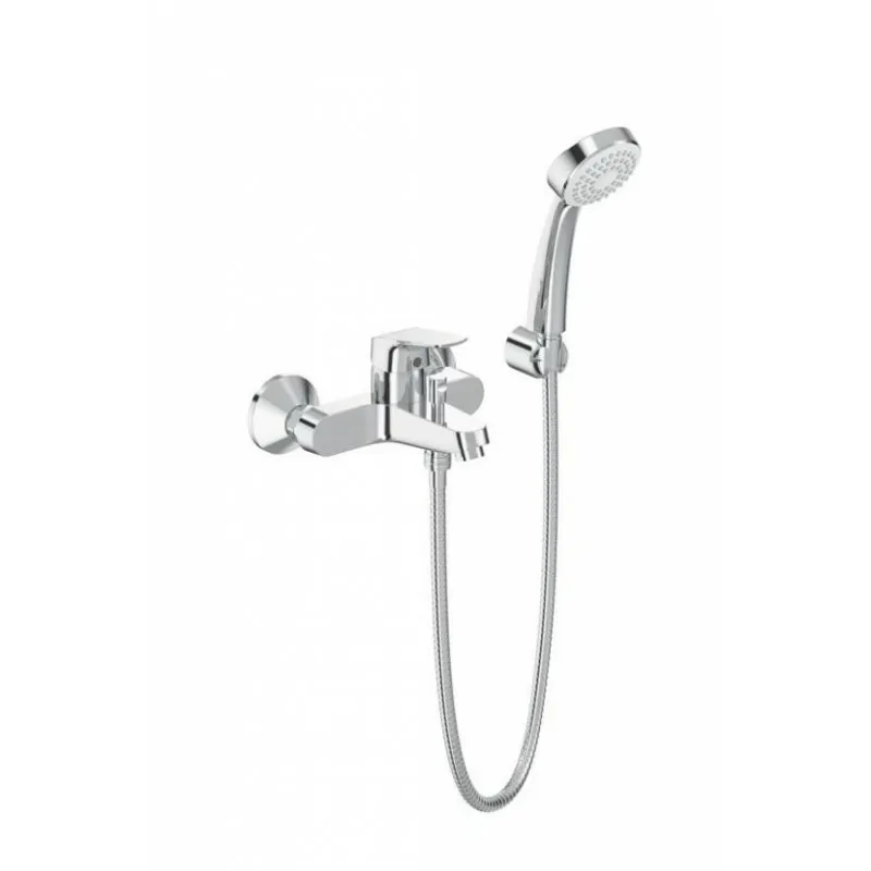 Base Miscelatore rubinetto monocomando esterno vasca / doccia con set doccia cromato B1722AA - Gruppi per vasche