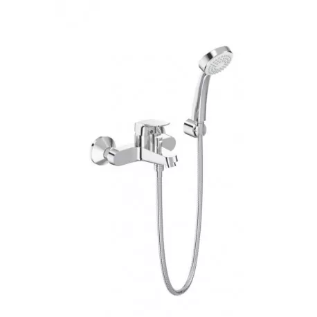 Base Miscelatore rubinetto monocomando esterno vasca / doccia con set doccia cromato B1722AA
