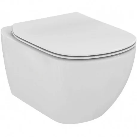 Tesi vaso wc sospeso AquaBlade con fissaggi completamente nascosti, completo di sedile slim - New Logo T465301