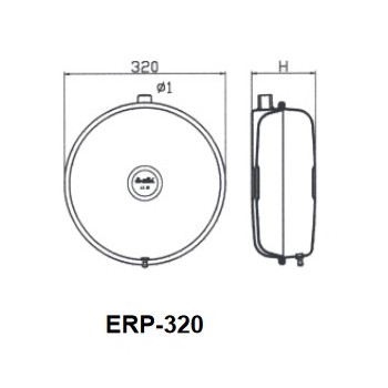ERP 320/6 vaso di espansione piatto a membrana fissa 6lt 3bar per caldaie 1120106 - Sicurezza/Vasi/Centrale termica