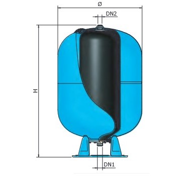 AFV-200 CE autoclave verniciato 10 bar 200 litri - autoclave a membrana intercambiabile per acqua sanitaria A032L47 - Per mon...