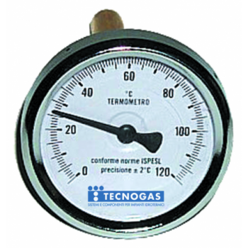 Termometro bimetallico ad immersione ø100 GAMBO 100 0°/120° 00000R02911 - Temperatura