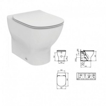 Tesi vaso wc filo parete con sedile slim T465101 - Vasi WC