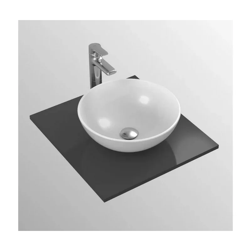 STRADA lavabo da appoggio su piano 41 x 41 cm senza foro rubinetteria senza troppopieno, bianco K079501 - Lavabi e colonne