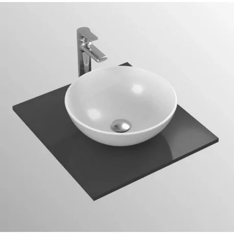 STRADA lavabo da appoggio su piano 41 x 41 cm senza foro rubinetteria senza troppopieno, bianco K079501
